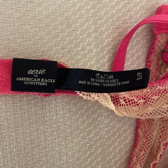 Aerie women’s Small bra lace pink wireless unlined 32B 30c 34a 34B 32D AEO - Picture 4 of 6
